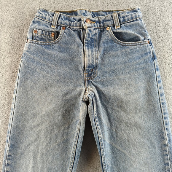 Vintage 90s Levis Jeans 26x30 Blue Light Wash Faded Straight Denim Cotton - Picture 2 of 12